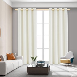 Truseren Gold Curtain Rods for Windows 72 to 144 Inch, Modern 1 Inch Heavy Duty Window Drapery Rods With Simple End Cap Finials for Home Indoor,Ourdoors