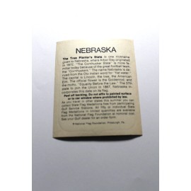 1972 VINTAGE GULF OIL NEBRASKA STATE FLAG TRAVEL STICKER DECAL WITH HISTORY