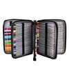 Becho Multifunction Zipper Soft Leather Pencil Case with Multi-Layer Zipper