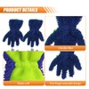 Craedli 2PCS Car Wash Mitts, Anti-Scratch Double Sided 5-Finger Microfiber