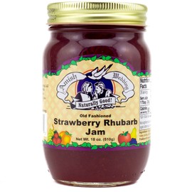 Amish Wedding All Natural Old Fashioned Strawberry Rhubarb Jam 18 Ounces (Pack of 2)