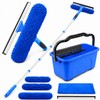 2-in-1 Window Cleaning Kit with Bucket, Extension Pole & Squeegee