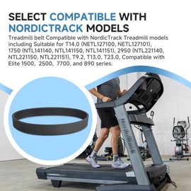 SRIAOO for Replaces 284712 Motor Drive Belt Compatible with NordicTrack Treadmills Suitable for T14.0, 1750, 2950, T9.2, T13.0, T23.0 Solid V Belt
