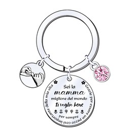 POIUYTRE Mother's Day Key Ring Gift Ideas Women Birthday Anniversary Keychain Gift, 7, L