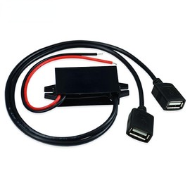 Konverter USB 12 V auf 5 V DC 3 A 15 W, wasserdichter Netzadapter mit Dual USB, Spannungsreduzierung DC-DC Buck für GPS Kamera Auto MP3 LED-Display Überwachungssystem Werbung Anzeige