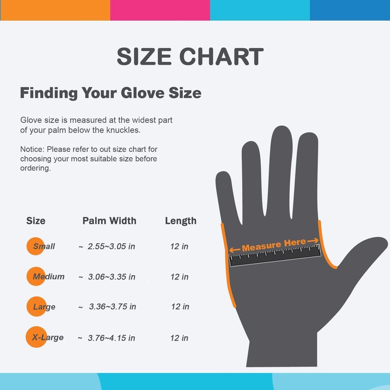3 Pairs Rubber Cleaning Gloves for Household - Reusable Dishwashing