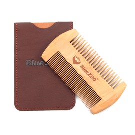 Wooden Mustache Comb, Men's Styling Comb Tool, High Quality Hair Care Brush, Anti-static, Comes with Bag