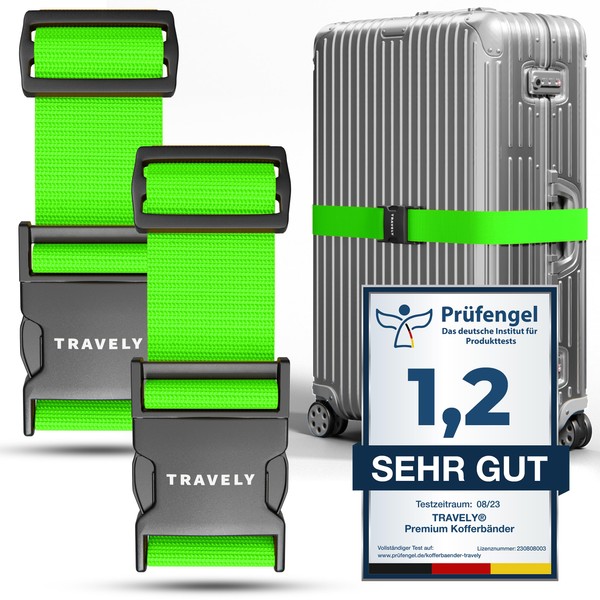 Travely® Premium Luggage Strap – Particularly Eye-catching and Safe –