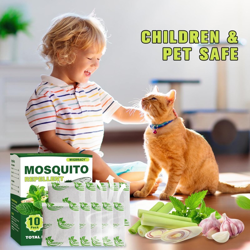 Mosquito Repellent Pouches, 10Pcs Peppermint Oil to Repel Mosquito, Keep