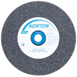 Norton Gemini Bench and Pedestal Abrasive Wheel, Type 01 Straight, Aluminum Oxide, 1" Arbor, 8" Diameter, 1" Thickness, 24 Grit (Pack of 1)