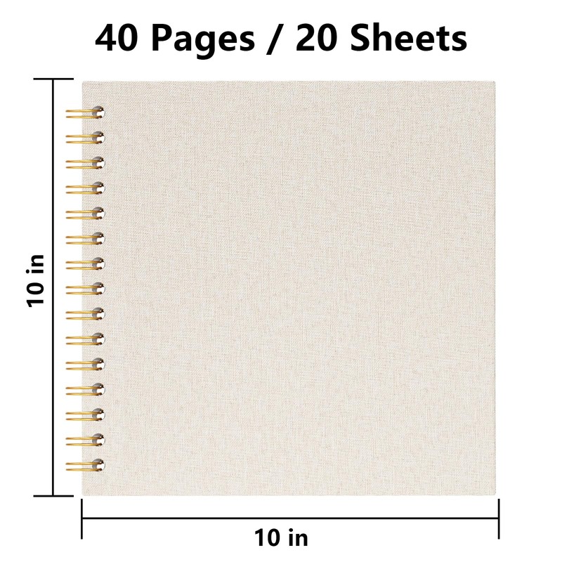 Hiwhy 10x10 Inch Scrapbook DIY Photo Album Linen Cover Hardcover