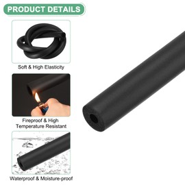 M METERXITY Pipe Insulation Foam Pipe, 20 mm 7/9 Inch ID 30 mm OD 1 m Length, Soft Flexible Foam Hose, Pipe Insulation for Handle Support/Guitar Stand/Roof Rack [Black]