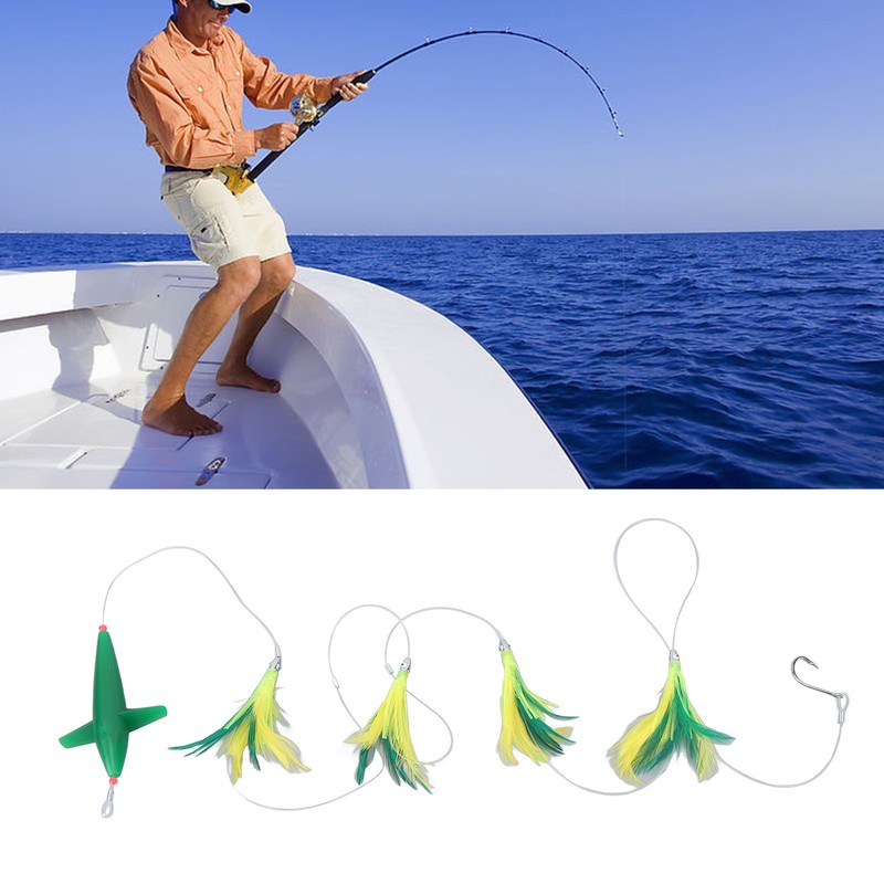 Feather Trolling Lures Excellent Camouflage Durable Trolling Feather Fishing Lures