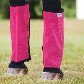 CareMaster Fine Mesh Fly Boots Loose Fitting & Non-Slip Horse Fly Leggings No More Horsefly Nuisance Greatly Reduce Stomping Breathable with Natural Air Flow (Set of 4) Magenta Pony