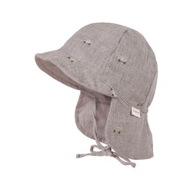 maximo GOTS Baby Cap Neck Protection Muslin Lining UV Muslin, mottled grey car