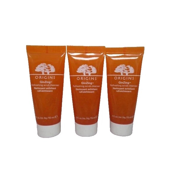 ORIGINS GINZING REFRESHING SCRUB CLEANSER 0.5 OZ NWOB LOT OF