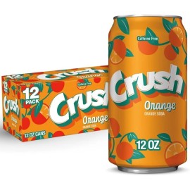 Crush Caffeine Free Orange Soda Pop, 12 fl oz, (12 Pack Cans) Free Shipping
