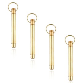 Lotsdonxia 4 Pcs Metal Mini Spoons, Retro Pendant Design, Portable Scoops for Powder & Spices, Jewellery Making Accessory, Compact Travel Tool (Gold)