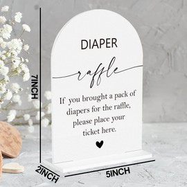 Diaper Raffle Sign, Baby Shower Diaper Game Sign, Shower Reception Event Party Table Desk Acrylic Decor 13