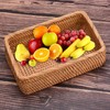 LEMCC Woven Rattan Baskets 20x14x7cm Rectangle Woven Fruit Basket Wicker