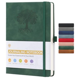 A5 Lined Journal Notebook, 192 pages Leather Hardcover Notebook for Personal Writing, Study, Office, Travel Records(Green)