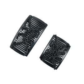 2 Pack Original Comfy Comb - Double Comb for Fine Thin & Wavy Hair - Easy Ponytail Hairstyles and Long Lasting Updo's (Medium & Large, Black Crochet)