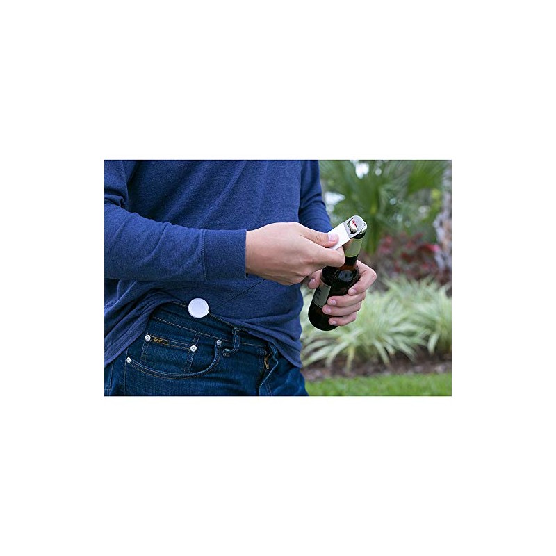 Retractable Flat Beer Bottle Opener with Belt Clip for Bartenders,Waiter