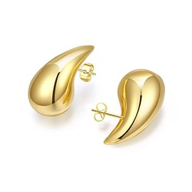 Chunky Gold Earrings Dupes for Women Fashion Water Drop Earrings