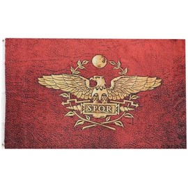 Roman Empire SPQR Burgundy 100D Woven Poly Nylon 3x5 3'x5' Flag Banner (RUF)