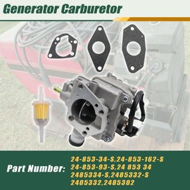 Carburetor Fit for 20HP Lincoln Electric Ranger 8 Welder Generator Kohler Carb CH25,CH730,740,25HP,27HP,CH22,CH22S,CH23,CH640,CH670,CH680,CH680S with Gasket 24-853-34-S 24-853-162-S 24-853-93-S