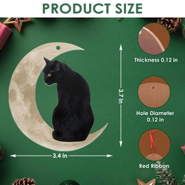 Cat Lover Ornaments, Christmas, Cat Lover Gifts for Women, Black Cat Decor - Christmas Tree Decorations, Cat Decorations Gift for Women - Christmas Tree Decoration Acrylic Ornament
