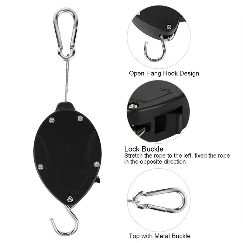 Tnfeeon Plant Pulley Hanger, Retractable Plant Hook Pulley Adjustable Heavy