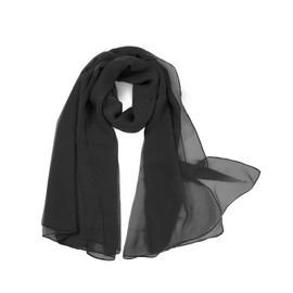 Long Scarves for Women Lightweight Fashion Solid Shawl Black One Size