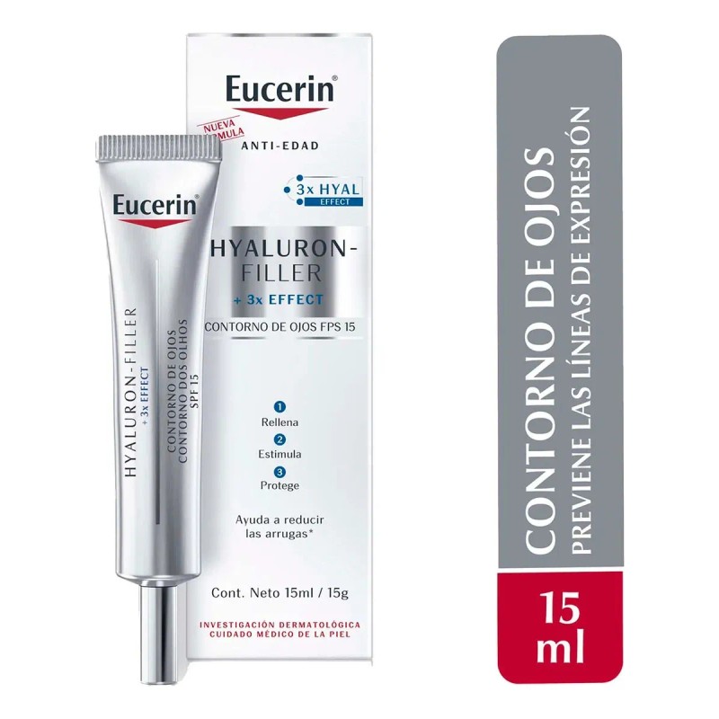 🌟👁️ Eucerin Hyaluron-Filler 3x Effect Contorno de Ojos Antiarrugas FPS
