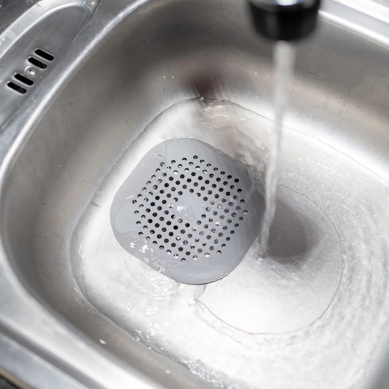 Universal Drain Strainer, Set of 2, Grey, Made of TPR