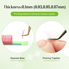 ALLOVE Colored Eyelash Extension Classic Lash Extensions 0.05 C Curl 11-17mm Mixed Tray Pink Individual Volume Lash Extensions Color Lash Trays for Lash Extensions Supplies Single Eyelash Extensions