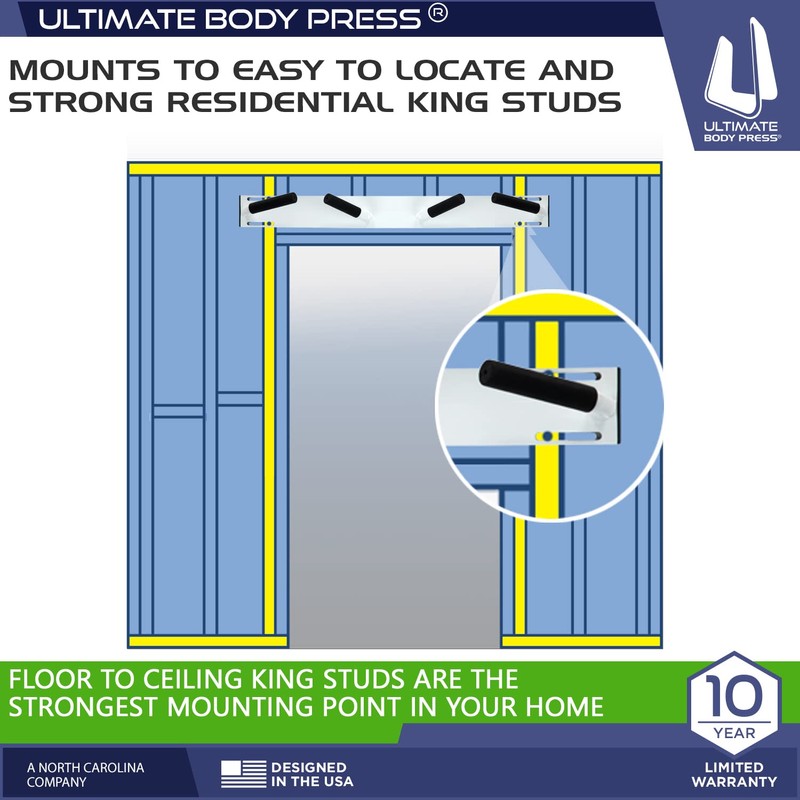 Ultimate Body Press Wall Mount Doorway Pull Up Bar –