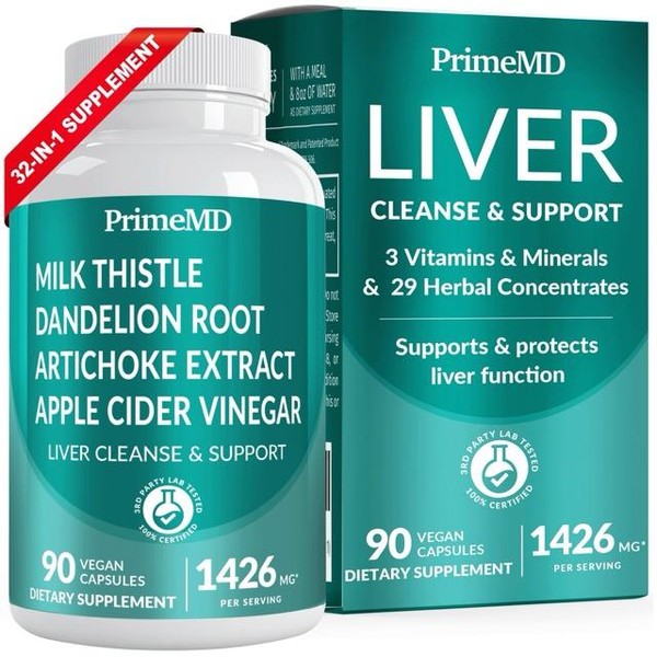 32-in-1 Liver Detox & Cleanse Supplement – Milk Thistle, Dandelion