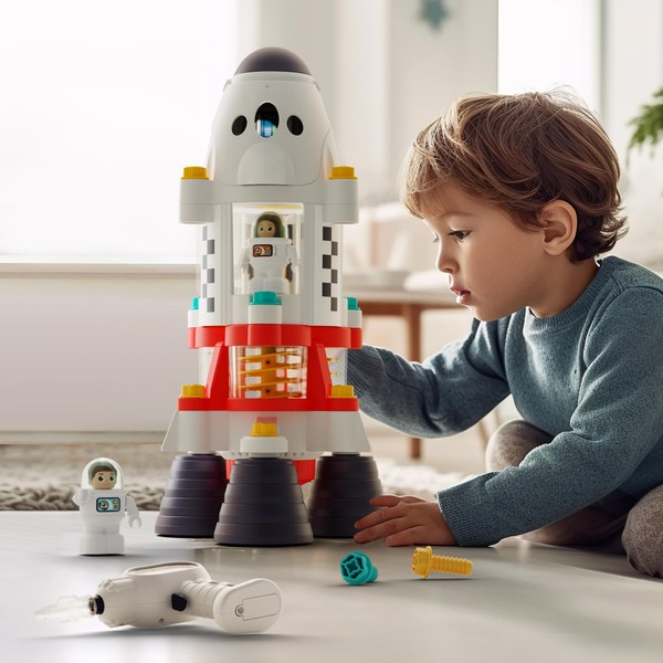 iPlay, iLearn Rocket Space Toys, Kids Spaceship Playset W/Space Shuttle,