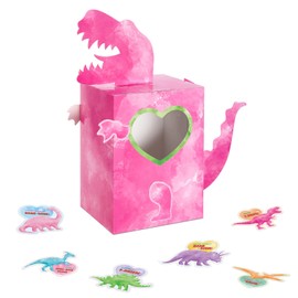 WERNNSAI Valentines Cards Gift Box for Kids - 24 PCS Dinosaur Valentine Cards for Girls Kids School Classroom Valentine Gifts Dino Valentine’s Greeting Cards Classroom Valentine Supplies