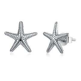 MUNDELL Plated 925 Sterling Silver Dainty Starfish Stud Earrings Minimalist Star Hypoallergenic Earrings for Women Jewelry Gifts