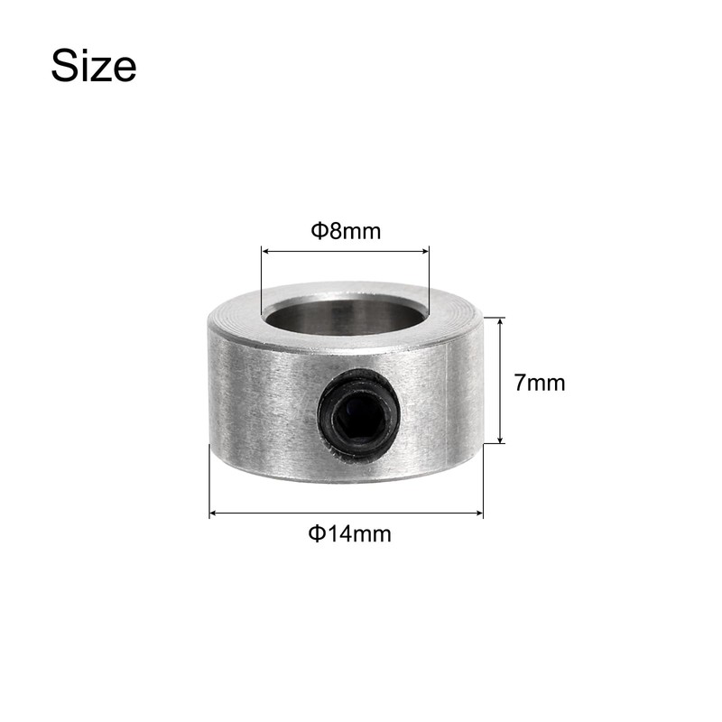 sourcing map 20pcs Set Screw Collars 8mm Bore Shaft Collars,