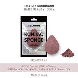 SILSTAR PROFESSIONAL Konjac Facial Sponge Tear Drop Rose Red Clay 206 - Our Konjac Sponge offers an amazing cleansing and shaving experience.
