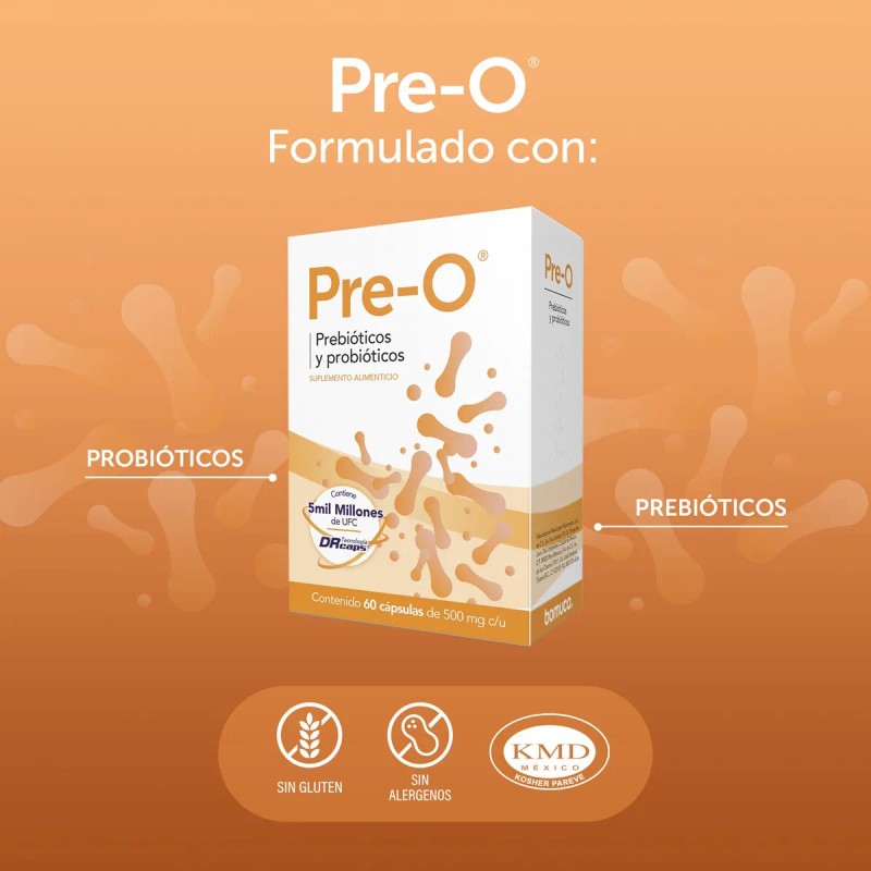 Pre - o Probiticos Y Prebiticos 60 Cpsulas Suplemento Sin