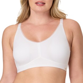 Bali Wireless, Cotton Collection Full-Coverage Bra for Women, Moisture-Wicking, Convertible Straps, White