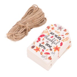 Healeved 100pcs Thanksgiving Maple Leaf Tags Kraft Decor Labels with Twine for Party Favors and Wine Bottles for Autumn Celebrations and Fall Events