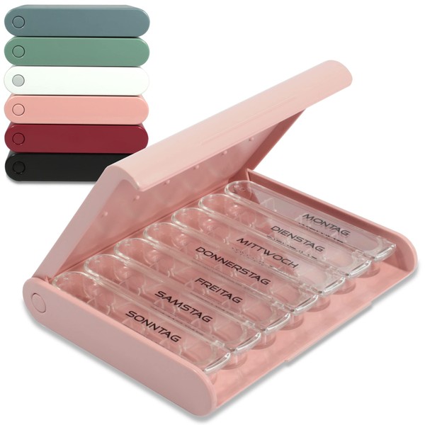 24/7 Medicase Danish Design Pill Box for 7 Days, Medium, Dosage Container [German Language Version]