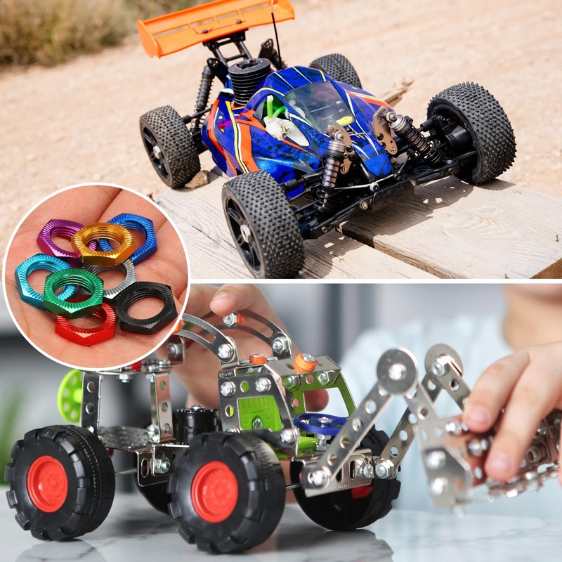 sourcing map Aluminum 17mm RC Wheel Nut Thread M12x1.0mm Hex