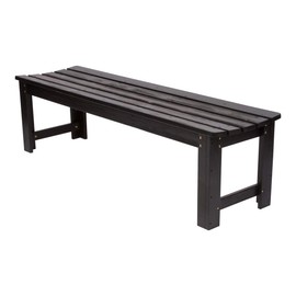 Shine Company Outdoor Wooden Backless Patio Garden Bench, 5 Ft, Black