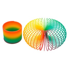 Pack of 2 Rainbow Colour Magic Springs, 6.5cm Plastic Coil Spring Toy, Bright Colors, Goody Bag Filler, Unisex Fun Toy, Kids Party Basket Supplies, Sensory Toys for Autistic Children